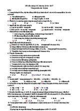 Đề kiểm tra học kỳ 2 môn Hóa học Lớp 12 - Năm học 2016-2017